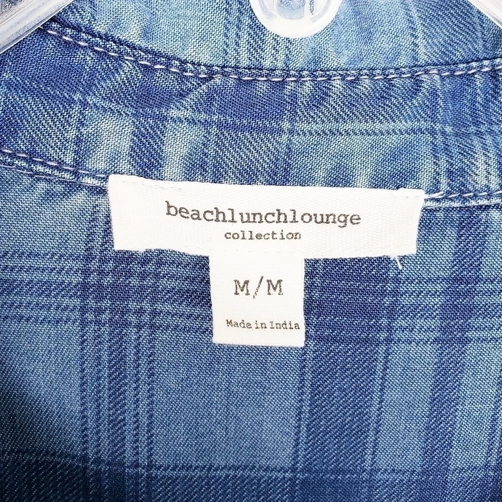 BEACHLUNCHLOUNGE plaid chambray shift dress